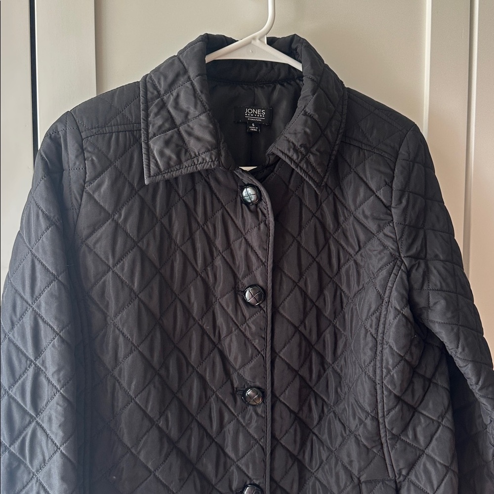 Jones New York Black Quilted Puffer Jacket